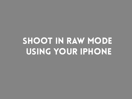 Use your iPhone to shoot RAW photos